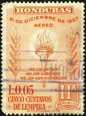 Honduras - 1958 - 21 de Dezembro de 1957 - Melhor Patria Melhor Governo - 0.05L