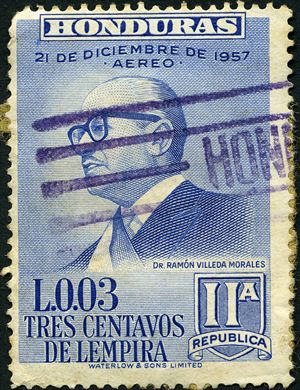 Honduras - 1958 - 21 de Dezembro de 1957 - Ramon Villeda Morales - 0.03L