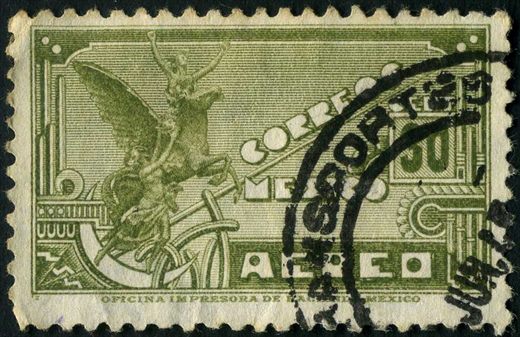 Mexico - 1934 - Correo Aereo Figuras Aladas - 30C