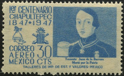 Mexico - 1947 - Centenario de Chapultepec Juan de la Barrera - 30C