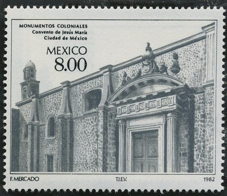 Mexico - 1982 - Monumentos Coloniais Convento de Jesus Maria - 8.00P