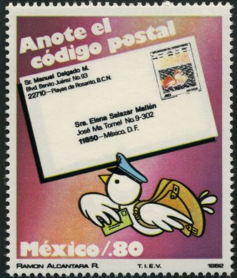 Mexico - 1982 - Anote el Codigo Postal - 0.80P
