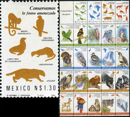 Mexico - 1993 - Conservemos a Especie Fauna Ameacada - 1.30NP