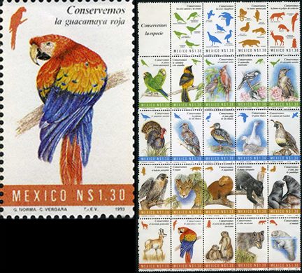 Mexico - 1993 - Conservemos a Especie Guacamaya Roja - 1.30NP