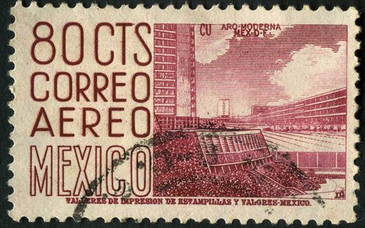 Mexico - Sem Data - Correo Aereo Ciudad Universitaria - 80C
