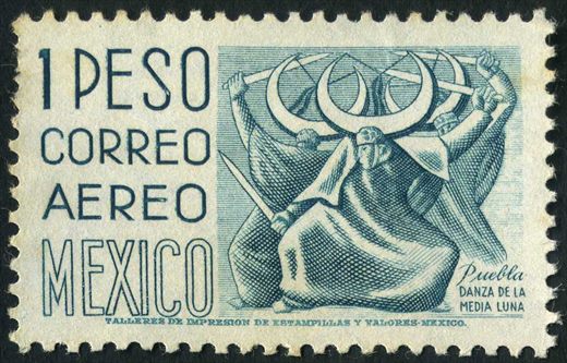 Mexico - Sem Data - Correo Aereo Puebla Danza de la Media Luna - 1P