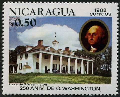 Nicaragua - 1982 - 250 Aniversario Washington Mansao Mount Vernon - 0.50Cor