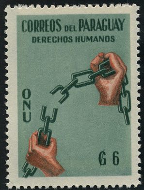 Paraguai - 1960 - Direitos Humanos - Maos e Correntes - 6G