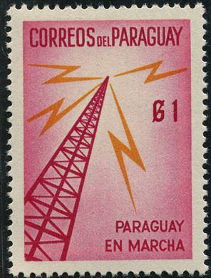 Paraguai - 1961 - Paraguay en Marcha - Torre de Radio - 1G