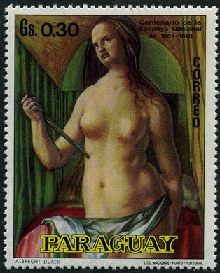Paraguai - 1970 - Pinturas Durer - Morte de Lucretia - 0.30G