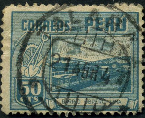 Peru - 1938 - Pictoricos - Barrio Obrero Lima - 50Cts