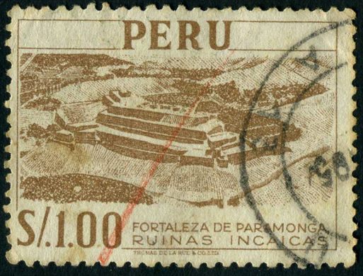 Peru - 1952 - Definitivos - Fortaleza de Paramonga Ruinas Incaicas - 1.00S