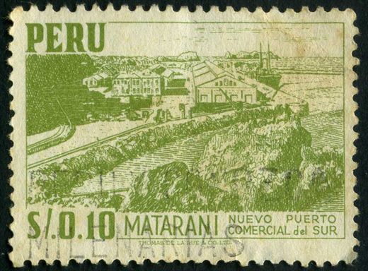 Peru - 1952 - Definitivos - Matarani Nuevo Puerto Comercial del Sur - 0.10S