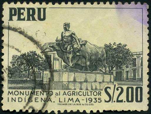 Peru - 1952 - Definitivos - Monumento al Agricultor Indigena Lima 1935 - 2.00S