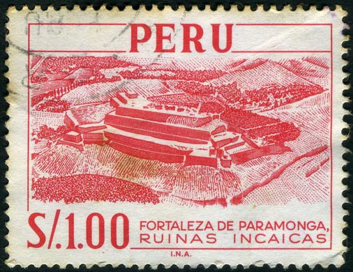 Peru - 1953 - Definitivos - Fortaleza de Paramonga Ruinas Incaicas - 1.00S