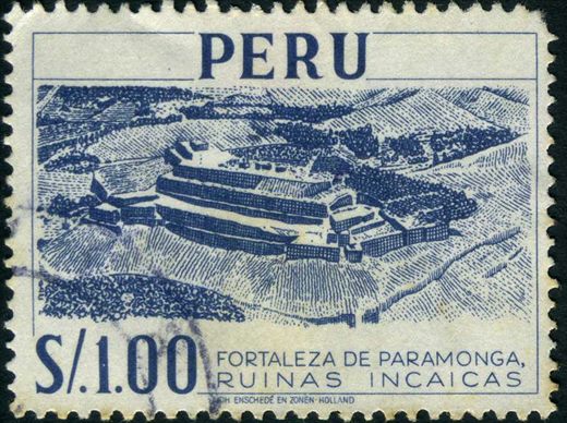 Peru - 1962 - Definitivos - Fortaleza de Paramonga Ruinas Incaicas - 1.00S