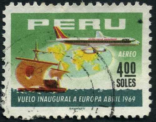 Peru - 1969 - Vuelo Inaugural Europa APSA - 4S
