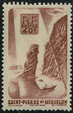 Saint Pierre e Miquelon - 1947 - Roc de Langlade - 40C