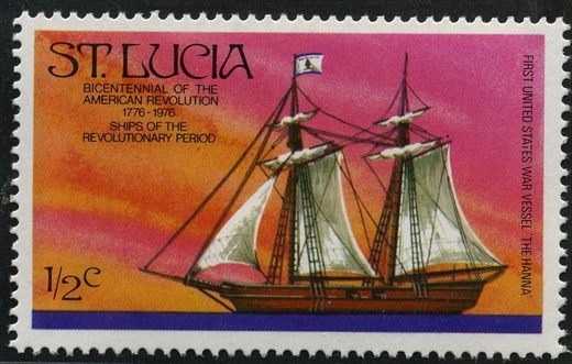 Santa Lucia - 1976 - Bicentenario Revolucao Americana Navios The Hanna - 0.5C