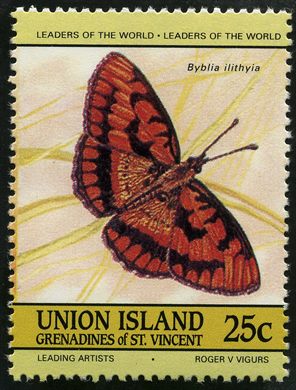 Sao Vicente e Granadinas (Ilha da Uniao) - 1985 - Borboletas Byblia ilithyia - 25C