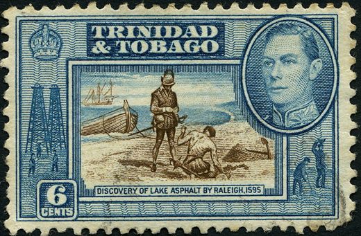 Trindade e Tobago (Colonia britanica) - 1938 - Discovery of Lake Asphalt by Raleigh - 6C