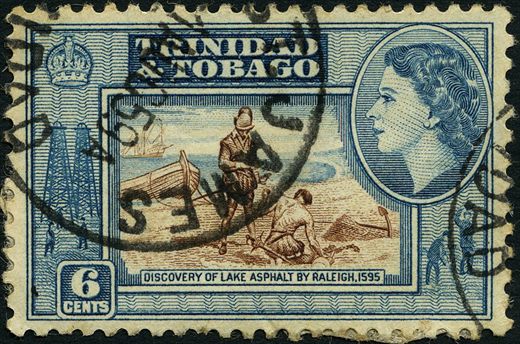 Trindade e Tobago (Colonia britanica) - 1953 - Discovery of Lake Asphalt by Raleigh - 6C