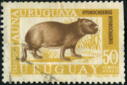Uruguai - 1957 - Cincuentenario Punta del Este Turismo Vermelho Correio Aereo - 90C