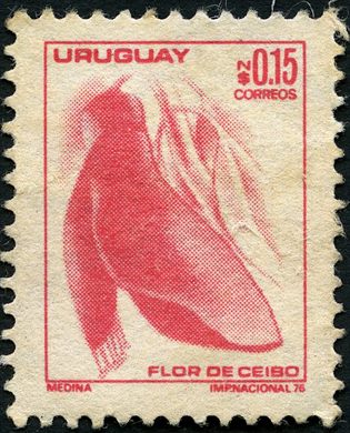 Uruguai - 1976 - Flor de Ceibo Medina - 0.15NS