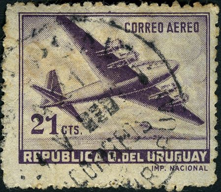 Uruguai - Sem Data - Correio Aereo Quadrimotor Magenta - 20C