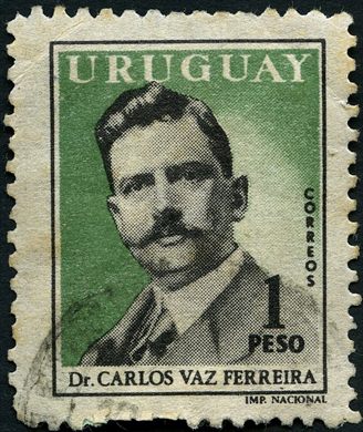 Uruguai - Sem Data - Personajes Carlos Vaz Ferreira Vermelho - 20C