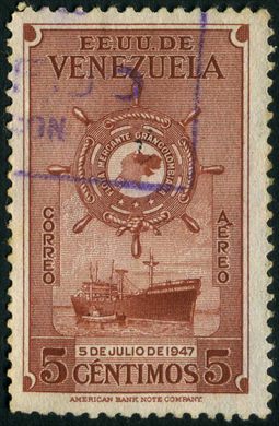 Venezuela (Estados Unidos) - 1948 - Flota Mercante Grancolombiana - Aereo - 5C