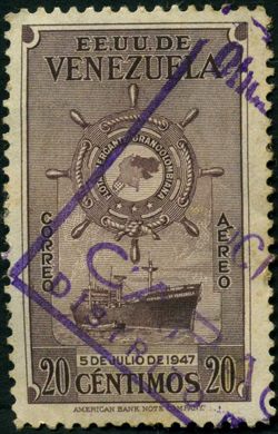 Venezuela (Estados Unidos) - 1948 - Flota Mercante Grancolombiana - Aereo - 20C