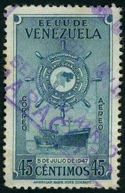 Venezuela (Estados Unidos) - 1948 - Flota Mercante Grancolombiana - Aereo - 45C