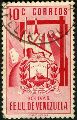 Venezuela (Estados Unidos) - 1951 - Brasao dos Estados - Bolivar - 10C