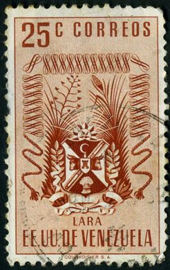 Venezuela (Estados Unidos) - 1951 - Brasao dos Estados - Lara - 25C