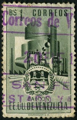Venezuela (Estados Unidos) - 1951 - Brasao dos Estados - Falcon - 1Bs