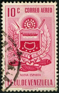 Venezuela (Estados Unidos) - 1951 - Brasao dos Estados - Aereo - Nueva Esparta - 10C