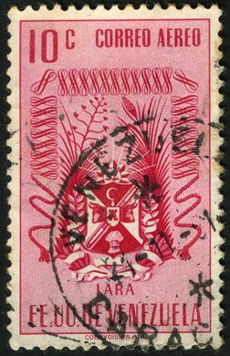 Venezuela (Estados Unidos) - 1951 - Brasao dos Estados - Aereo - Lara - 10C