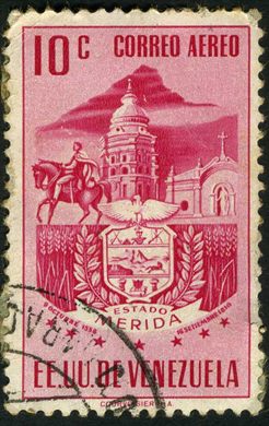 Venezuela (Estados Unidos) - 1951 - Brasao dos Estados - Aereo - Merida - 10C