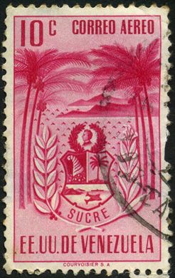 Venezuela (Estados Unidos) - 1951 - Brasao dos Estados - Aereo - Sucre - 10C