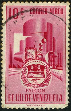 Venezuela (Estados Unidos) - 1951 - Brasao dos Estados - Aereo - Falcon - 10C