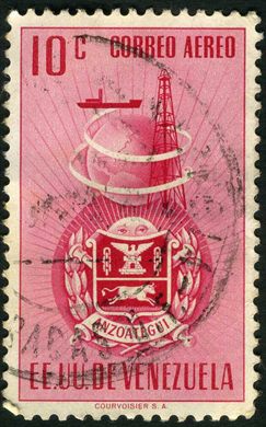 Venezuela (Estados Unidos) - 1951 - Brasao dos Estados - Aereo - Anzoategui - 10C