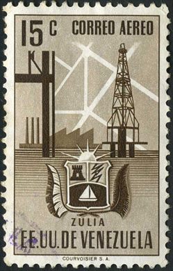 Venezuela (Estados Unidos) - 1951 - Brasao dos Estados - Aereo - Zulia - 15C
