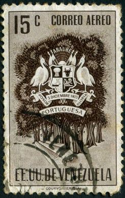 Venezuela (Estados Unidos) - 1951 - Brasao dos Estados - Aereo - Portuguesa - 15C