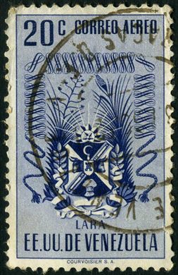Venezuela (Estados Unidos) - 1951 - Brasao dos Estados - Aereo - Lara - 20C