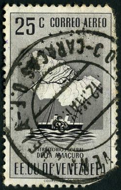 Venezuela (Estados Unidos) - 1951 - Brasao dos Estados - Aereo - Delta Amacuro - 25C