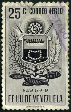 Venezuela (Estados Unidos) - 1951 - Brasao dos Estados - Aereo - Nueva Esparta - 25C