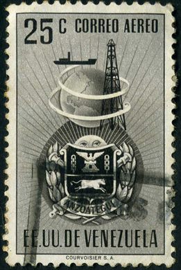 Venezuela (Estados Unidos) - 1951 - Brasao dos Estados - Aereo - Anzoategui - 25C