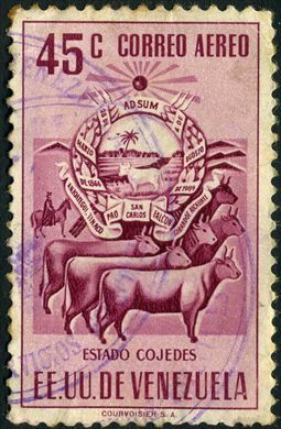Venezuela (Estados Unidos) - 1951 - Brasao dos Estados - Aereo - Cojedes - 45C