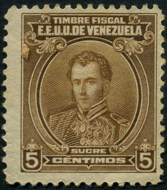 Venezuela (Fiscal) - 1915 - Sucre Timbre Fiscal - 5C